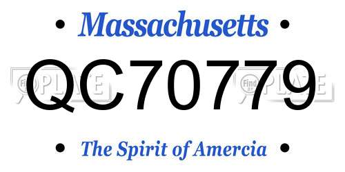 QC70779 Massachusetts License Plate