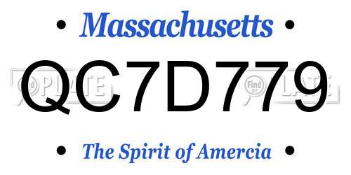 QC7D779 Massachusetts License Plate