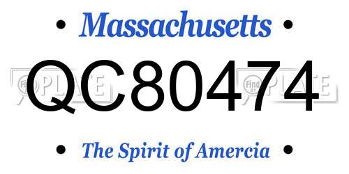 QC80474 Massachusetts License Plate