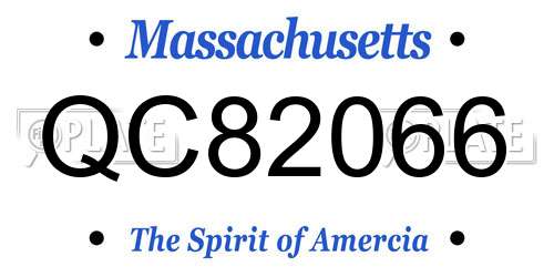 QC82066 Massachusetts License Plate