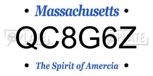 QC8G6Z Massachusetts License Plate