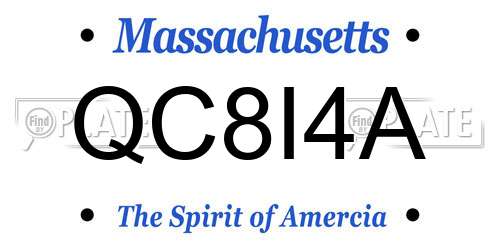 QC8I4A Massachusetts License Plate