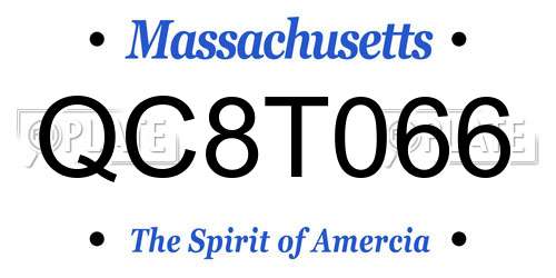 QC8T066 Massachusetts License Plate