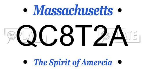 QC8T2A Massachusetts License Plate