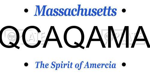 QCAQAMA Massachusetts License Plate