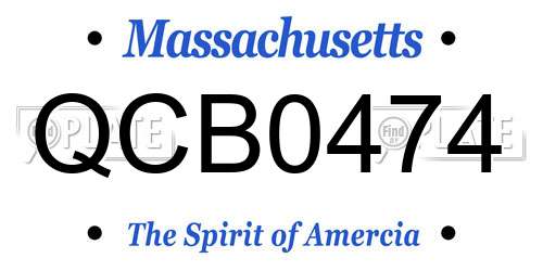 QCB0474 Massachusetts License Plate