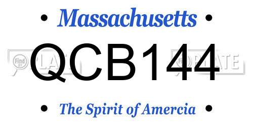 QCB144 Massachusetts License Plate