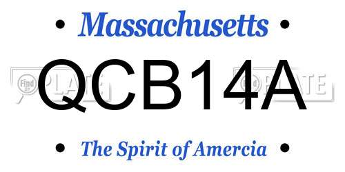 QCB14A Massachusetts License Plate
