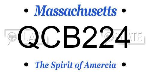 QCB224 Massachusetts License Plate