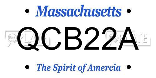 QCB22A Massachusetts License Plate
