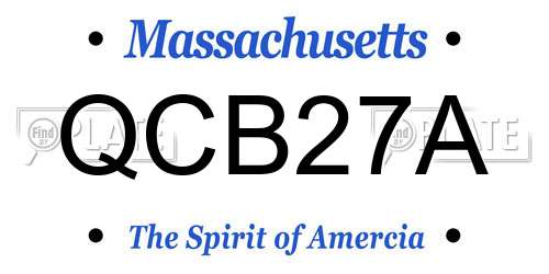 QCB27A Massachusetts License Plate
