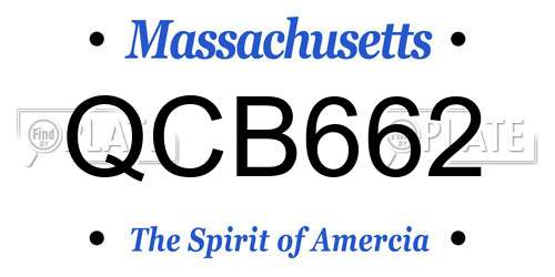 QCB662 Massachusetts License Plate