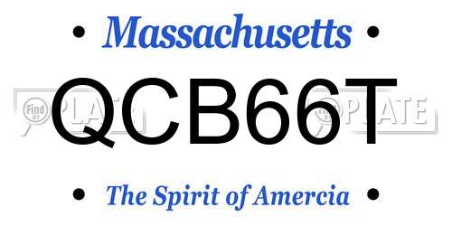 QCB66T Massachusetts License Plate