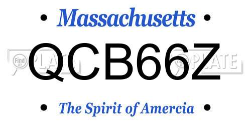 QCB66Z Massachusetts License Plate
