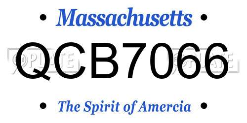 QCB7066 Massachusetts License Plate