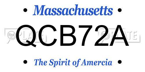 QCB72A Massachusetts License Plate