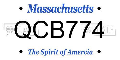 QCB774 Massachusetts License Plate