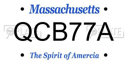 QCB77A Massachusetts License Plate