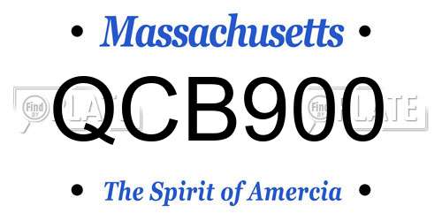 QCB900 Massachusetts License Plate