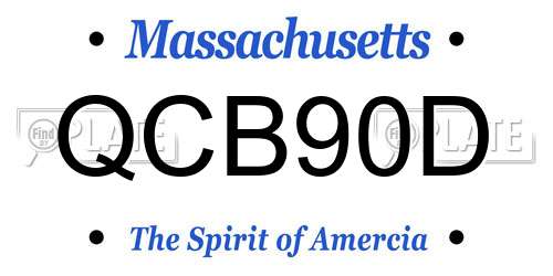 QCB90D Massachusetts License Plate