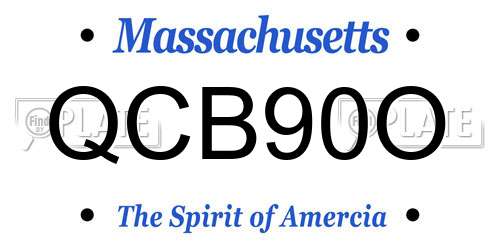 QCB90O Massachusetts License Plate