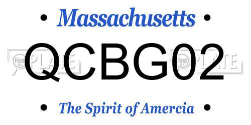 QCBG02 Massachusetts License Plate