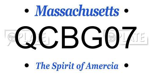 QCBG07 Massachusetts License Plate