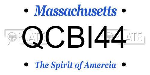 QCBI44 Massachusetts License Plate