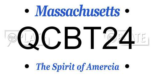 QCBT24 Massachusetts License Plate
