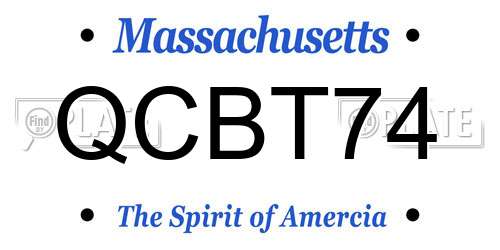 QCBT74 Massachusetts License Plate