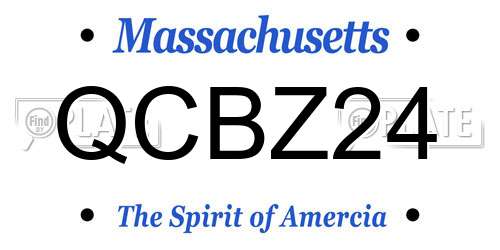 QCBZ24 Massachusetts License Plate