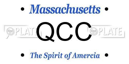 QCC Massachusetts License Plate