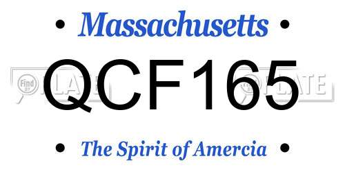QCF165 Massachusetts License Plate