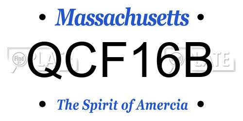 QCF16B Massachusetts License Plate