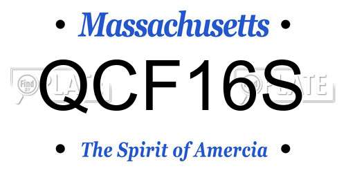 QCF16S Massachusetts License Plate