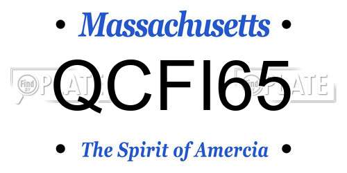 QCFI65 Massachusetts License Plate