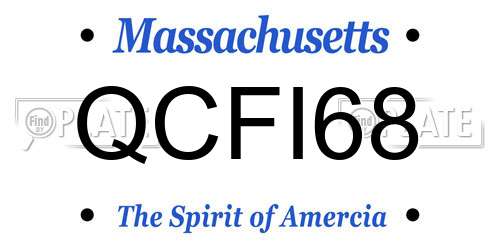 QCFI68 Massachusetts License Plate