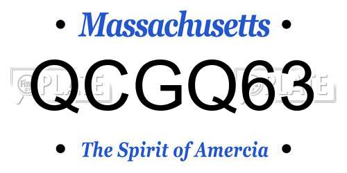 QCGQ63 Massachusetts License Plate