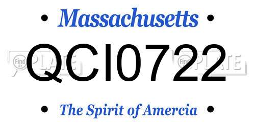 QCI0722 Massachusetts License Plate