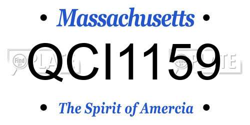 QCI1159 Massachusetts License Plate