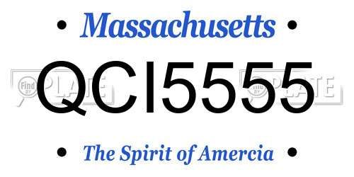 QCI5555 Massachusetts License Plate