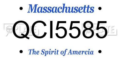 QCI5585 Massachusetts License Plate