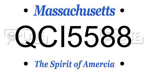 QCI5588 Massachusetts License Plate