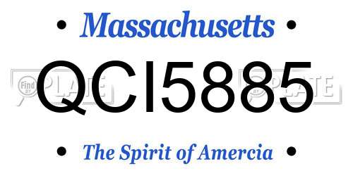 QCI5885 Massachusetts License Plate