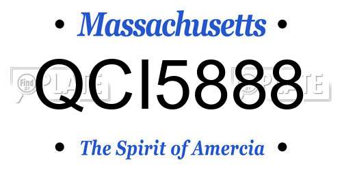 QCI5888 Massachusetts License Plate