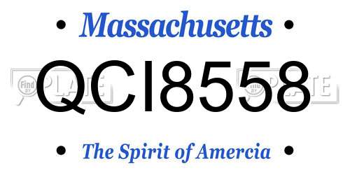 QCI8558 Massachusetts License Plate