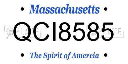 QCI8585 Massachusetts License Plate
