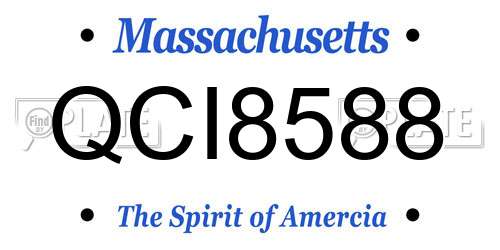 QCI8588 Massachusetts License Plate