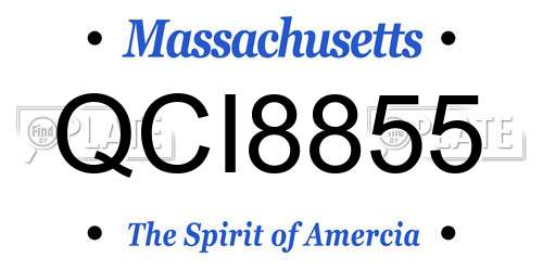 QCI8855 Massachusetts License Plate