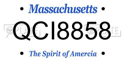 QCI8858 Massachusetts License Plate
